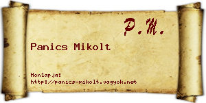 Panics Mikolt névjegykártya